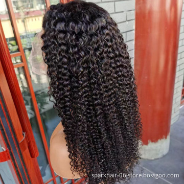 Wholesale Raw Indian Virgin Hair HD Lace Frontal Wig Women Curly Wig Full Swiss Lace Front Closure Human Hair Wig Kinky Curly